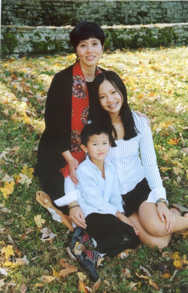 Professor Jane Wu with her two children in 2004. (Photo courtesy of Elizabeth Rao.)